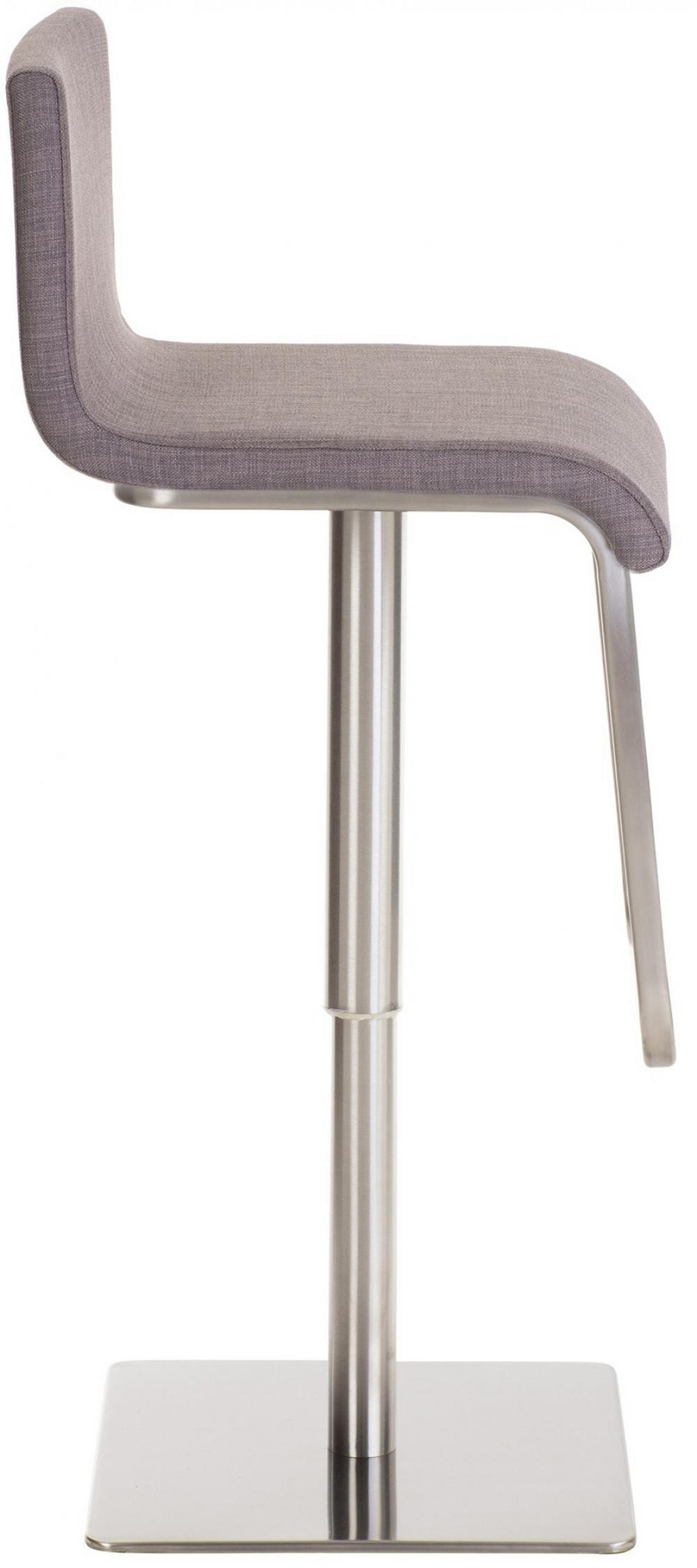 BARHOCKER Stoff grau - Edelstahlfarben/Grau, Textil/Metall (41/80/46cm) - CLP