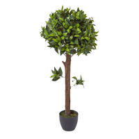 KUNSTBAUM Lorbeer formgeschnitten, 91 cm - Grün, Kunststoff (91cm) - Homescapes