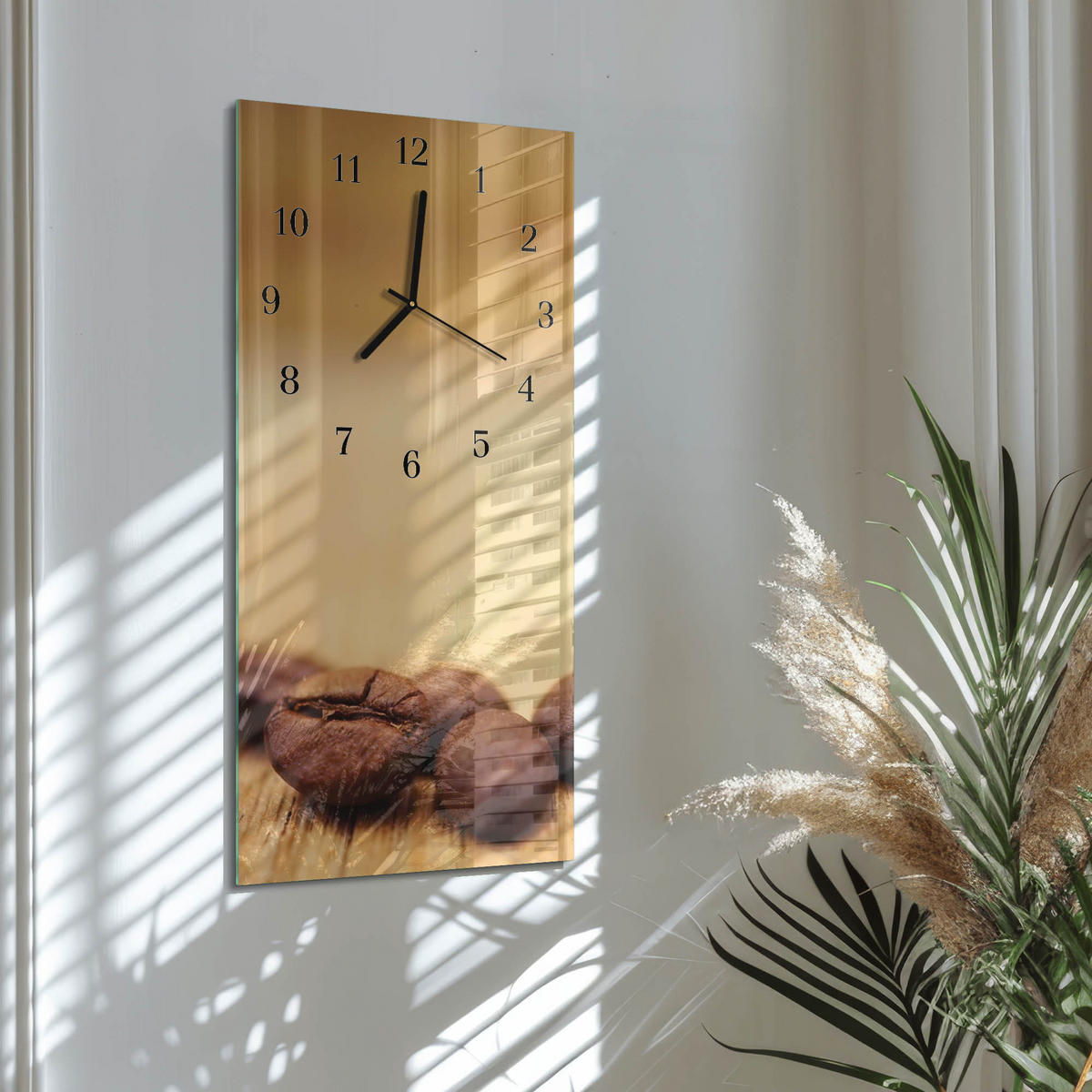 WANDUHR 60x30 cm - Orchidee - Braun, Glas (30/60/0.4cm) - TULUP