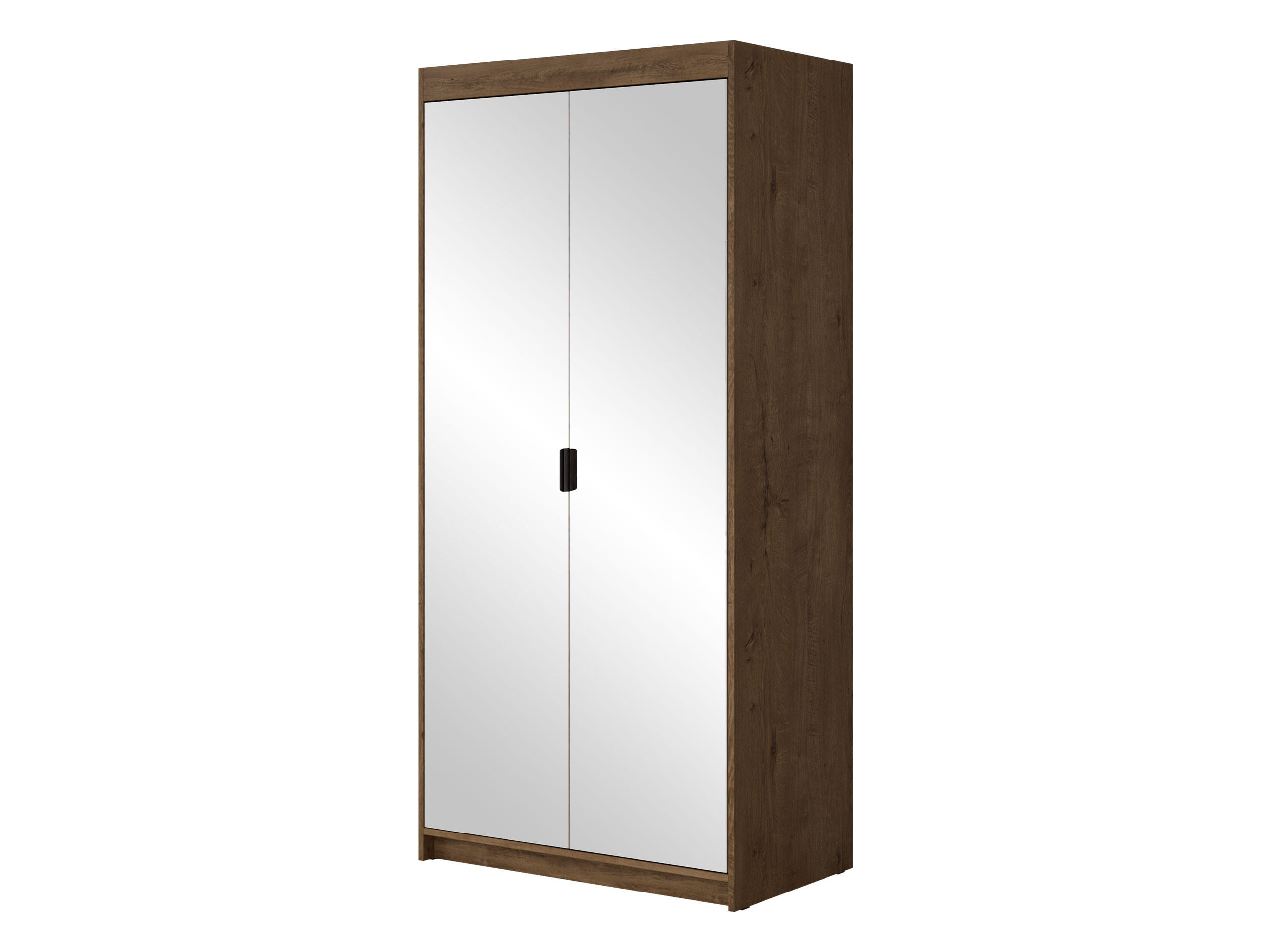 KLEIDERSCHRANK Elena 2D - Eichefarben/Schwarz, Holzwerkstoff/Kunststoff (90/191/53cm) - MIRJAN24