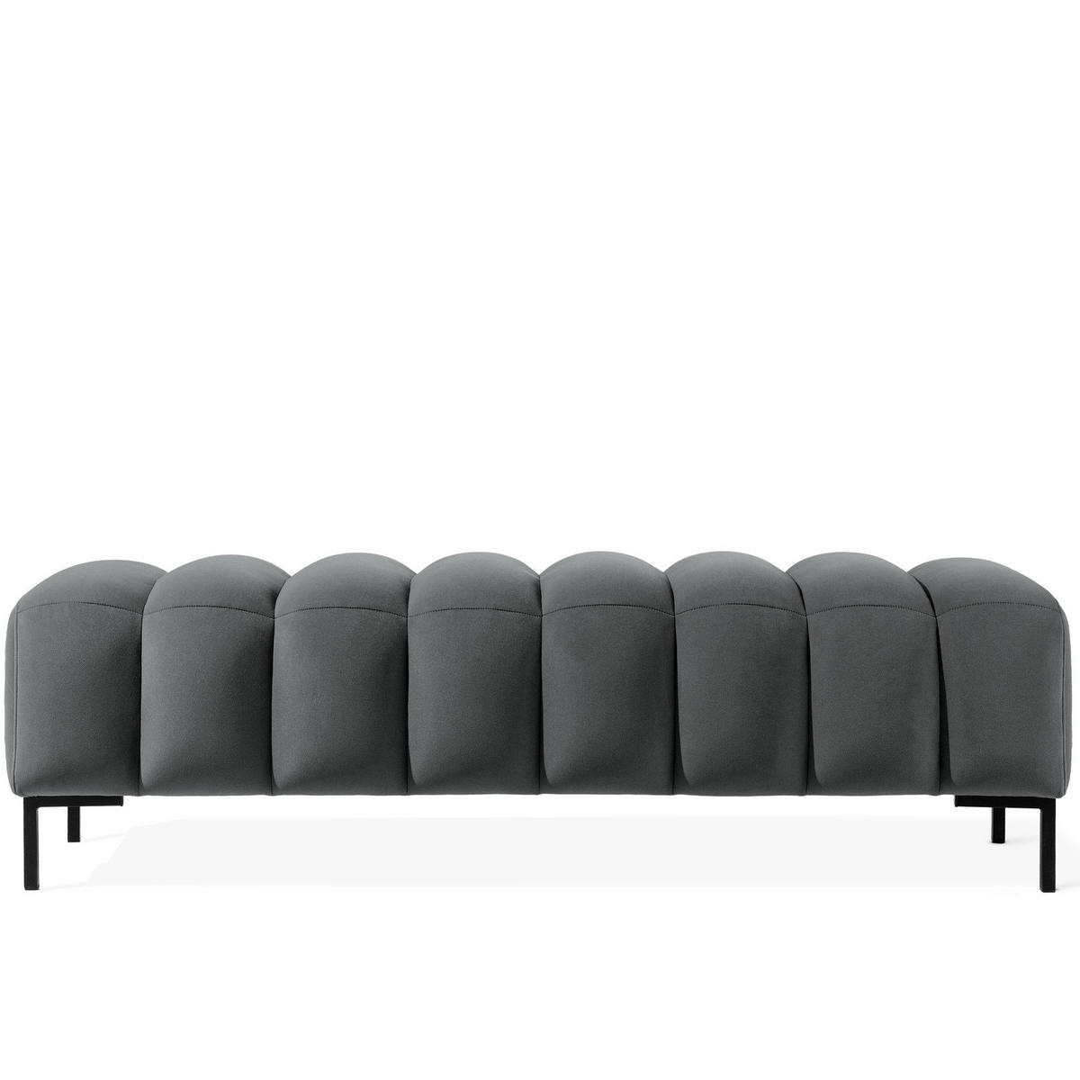 POLSTERBANK Bettbank PECCO, Metallbeinen - Dunkelgrau/Schwarz, Holz/Textil (160/50/50cm) - KONSIMO®