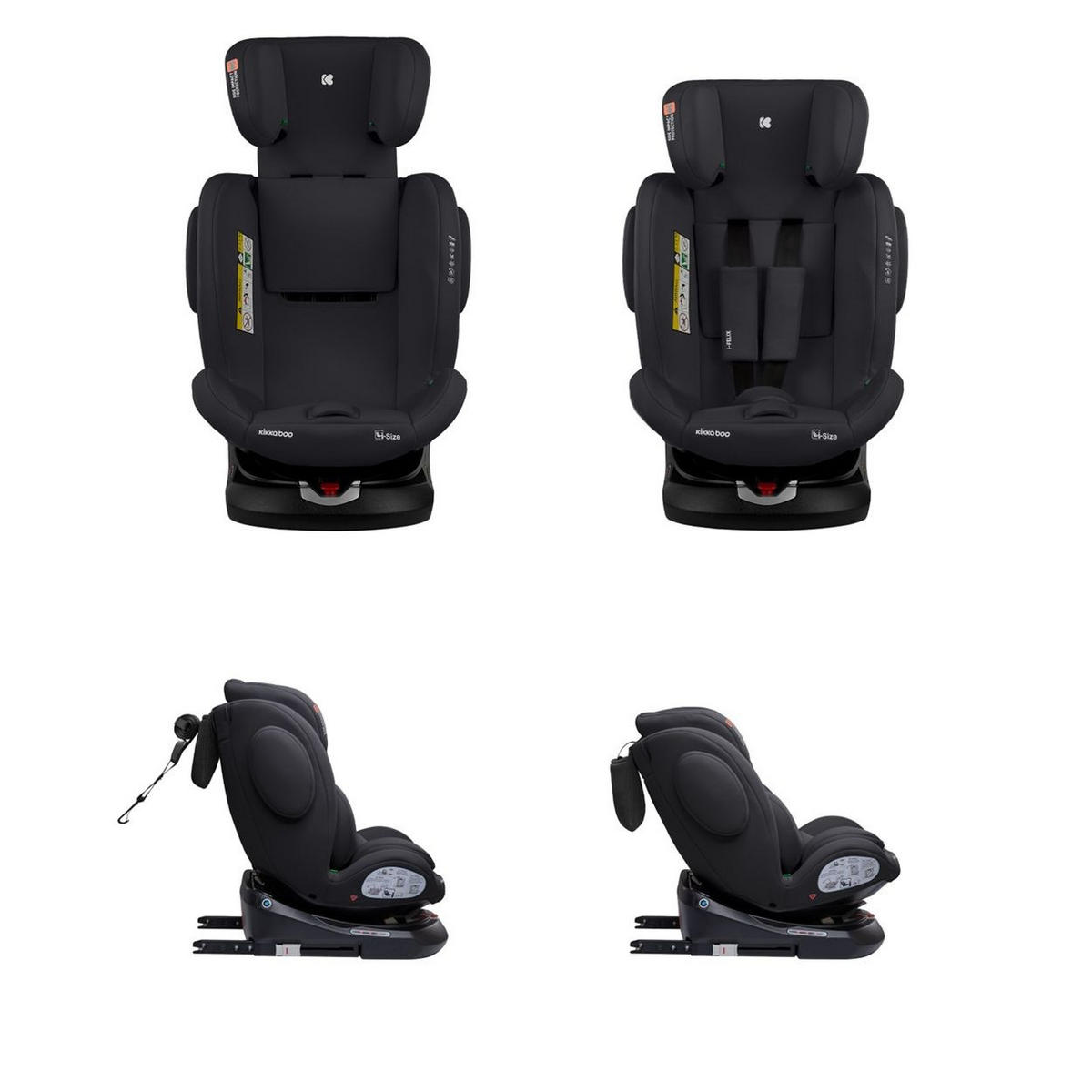 KINDERSITZ i-Felix i-Size schwarz (40-150cm) Isofix Top Tether 360 Grad Drehung - Schwarz, Kunststoff (48/59/48cm) - Kikka boo