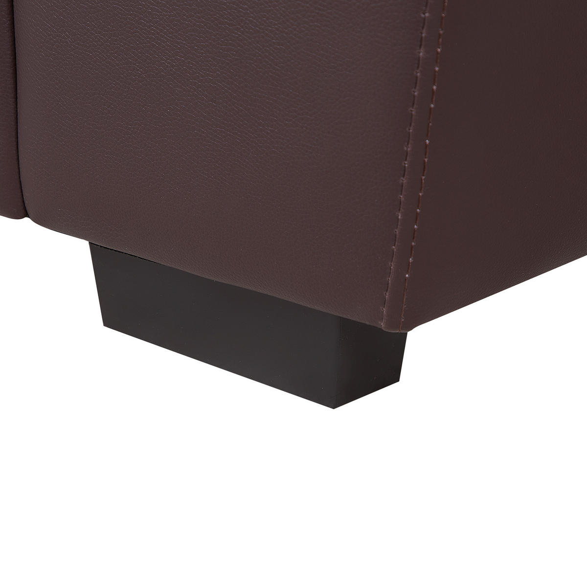 3-SITZER-SOFA Kunstleder Braun Vogar - Dunkelbraun, Kunststoff/Textil (195/90/74cm) - Beliani