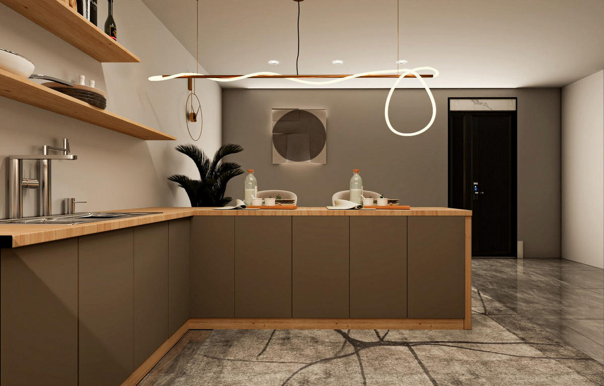 WINKELKÜCHE – Küchenzeile 310 x 260 x 250 cm VELORA – KU-S49 – Beige - Beige, Holzwerkstoff (310/248/260cm) - hi-markt