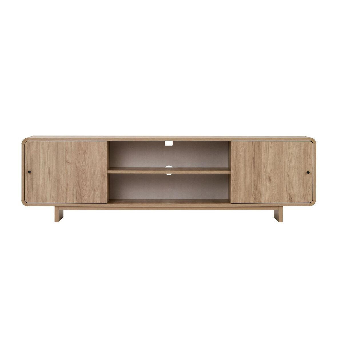 TV-MÖBEL mit 2 Türen, 2 Fächern und abgerundeten Kanten 34/52/180 cm - Eichefarben, Holzwerkstoff (34/52/26cm) - Calicosy