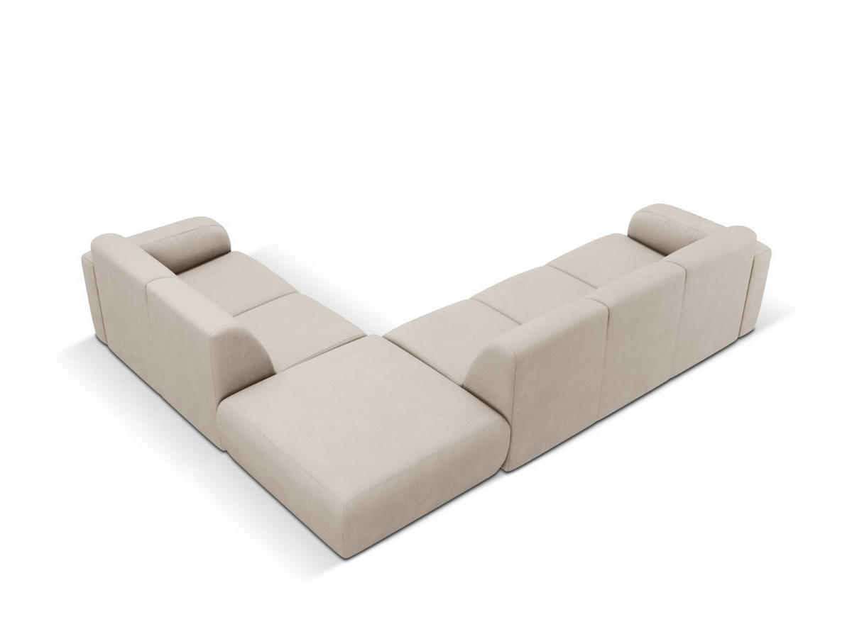 ECKSOFA rechts Molino aus strukturiertem Stoff beige 6 Sitzplätze - Beige, Textil (250/315cm) - Micadoni