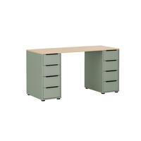 SCHREIBTISCH Kangaroo 73x140x55,5 cm Pistazie / Eiche - Grün, Holz (55.5/140/73cm) - PROREGAL