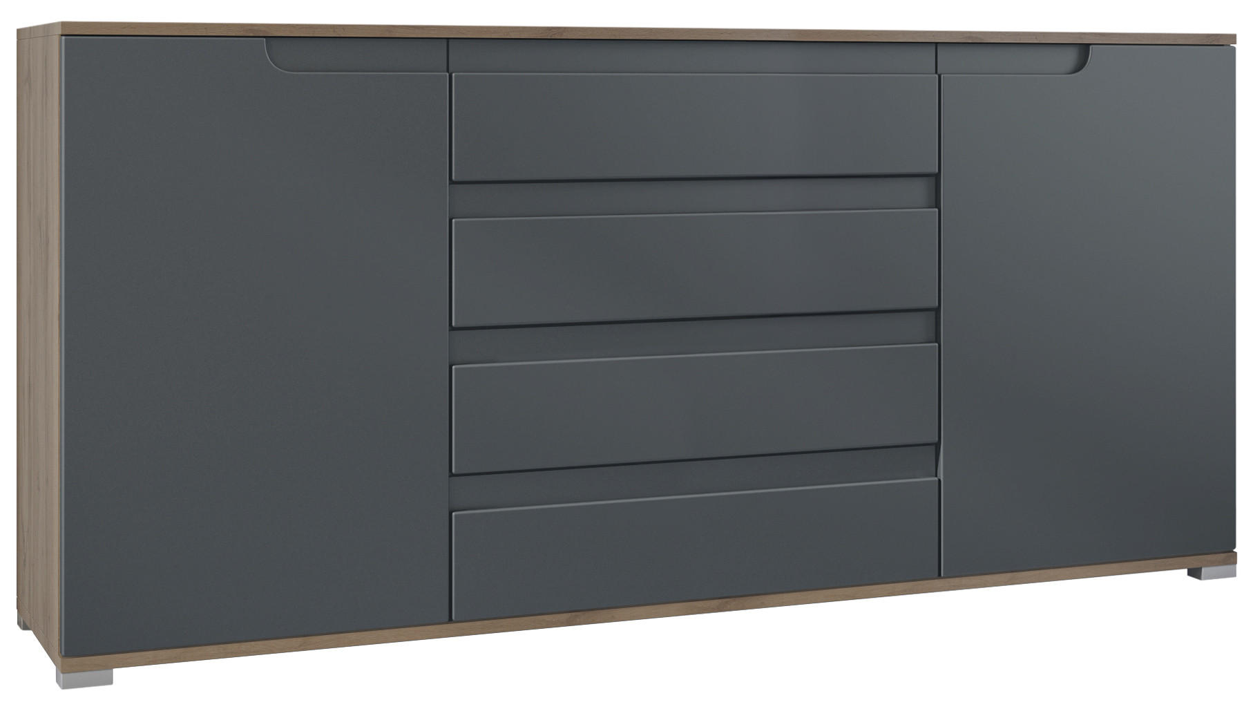 Vladon Sideboard Anthrazit 166.5x75.5x35 cm