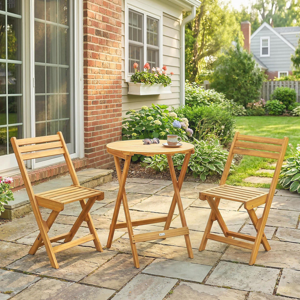 BALKONSET DE-14207 klappbar, Akazienholz Natur - Naturfarben, Holz - ComfortXL