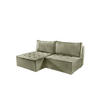 ECKSOFA Schlafsofa Amalia In Raven - Grün, Holzwerkstoff/Textil (200/140cm) - Fun Möbel