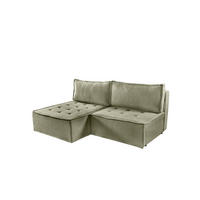 ECKSOFA Schlafsofa Amalia In Raven - Grün, Holzwerkstoff/Textil (200/140cm) - Fun Möbel