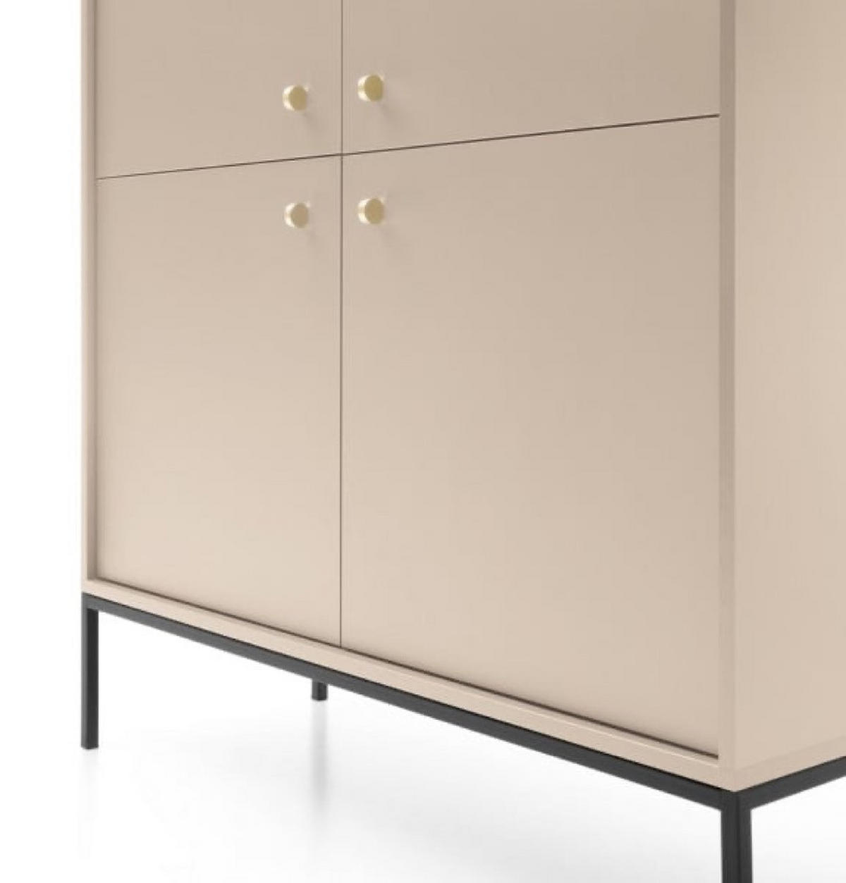 KOMMODE Beige MK104 Mit Schwarzem Gestell - Beige, Holzwerkstoff (103.5/125.5/39cm) - Sepro Meble