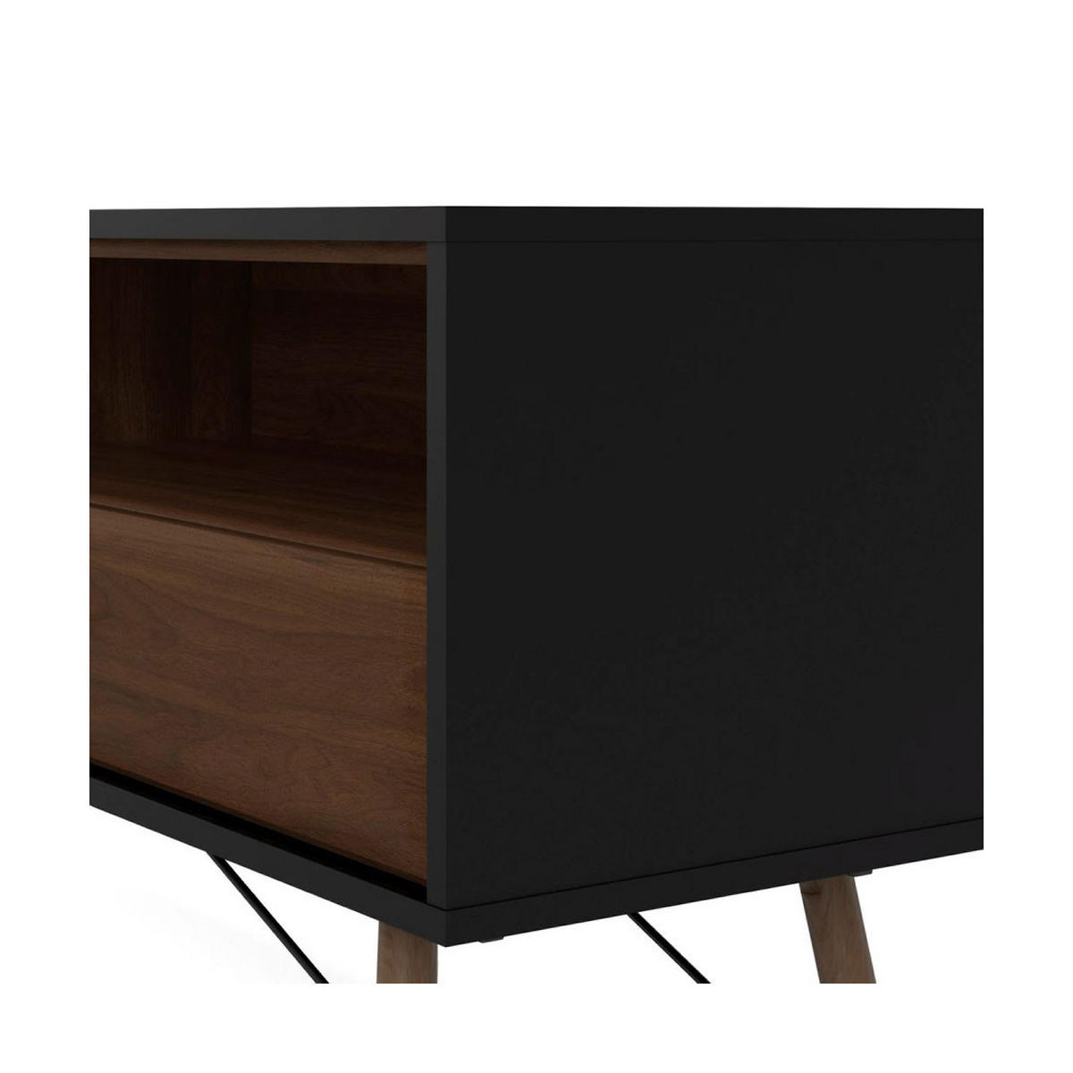 TV-ELEMENT Rye Schwarz 150/40/60 cm - Schwarz, Holzwerkstoff (150/60/40cm) - ebuy24