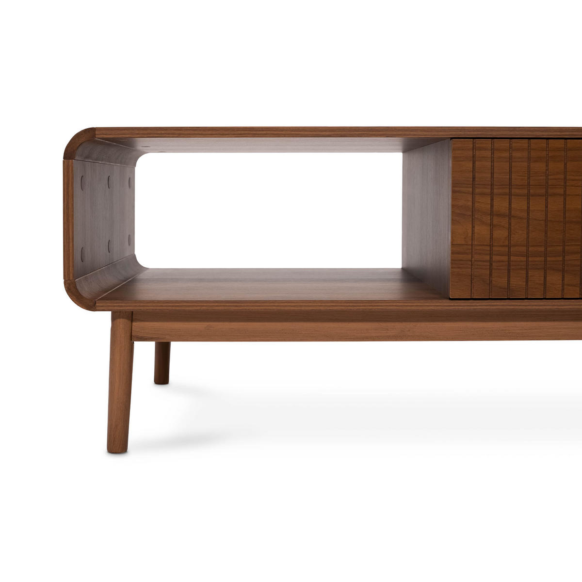 COUCHTISH Milo Couchtisch aus Walnussholz, Retro-Stil - Braun, Holz (105/50/45.5cm) - Sicaan