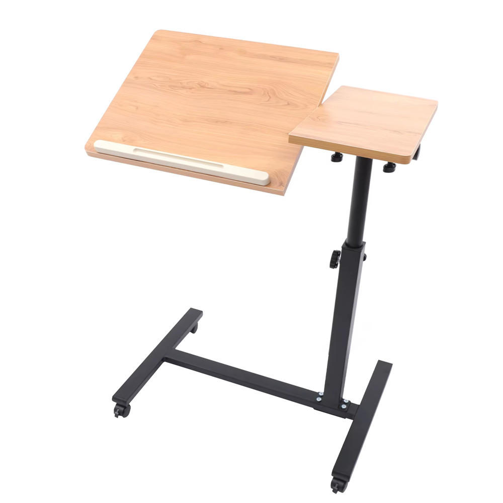 SCHREIBTISCH 57/41/58cm, Drehbar Laptop-Rolltisch - Naturfarben, Metall (41/57/58cm) - Kaket