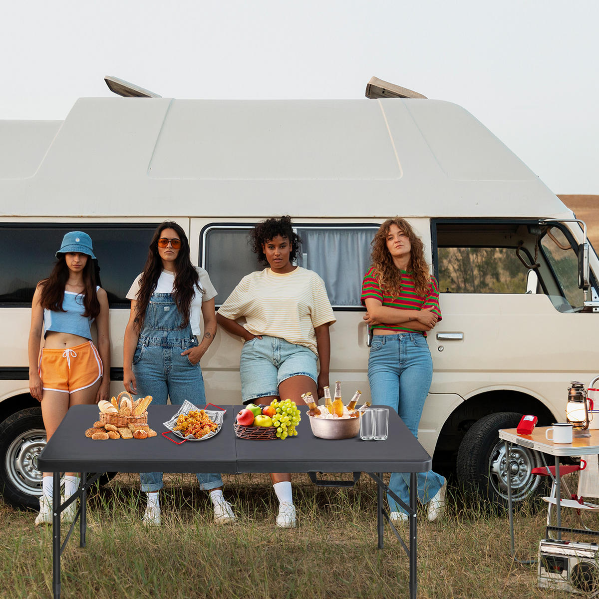 KLAPPTISCH 125 cm Schwarz - Schwarz, Kunststoff (125/61/74cm) - ComfortXL