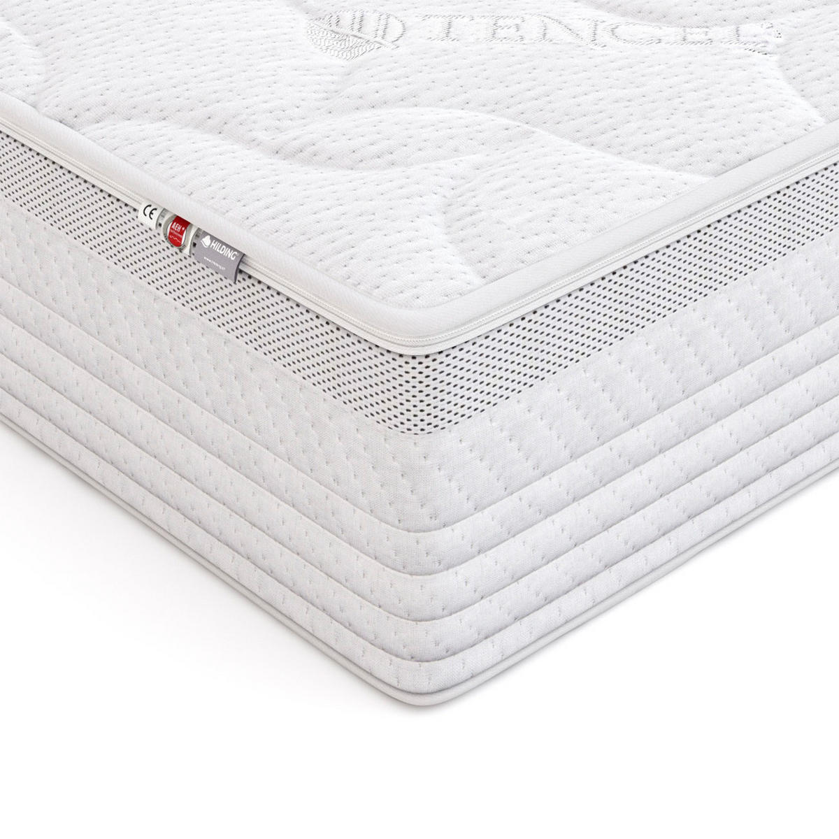 SCHAUMMATRATZE Salsa im Velvet-Bezug - Weiß, Textil (140/200cm) - Hilding