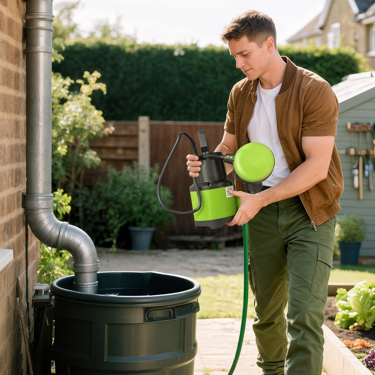 TAUCHPUMPE Kunststoff Grün - Grün, Kunststoff (14/27/16cm) - Outsunny