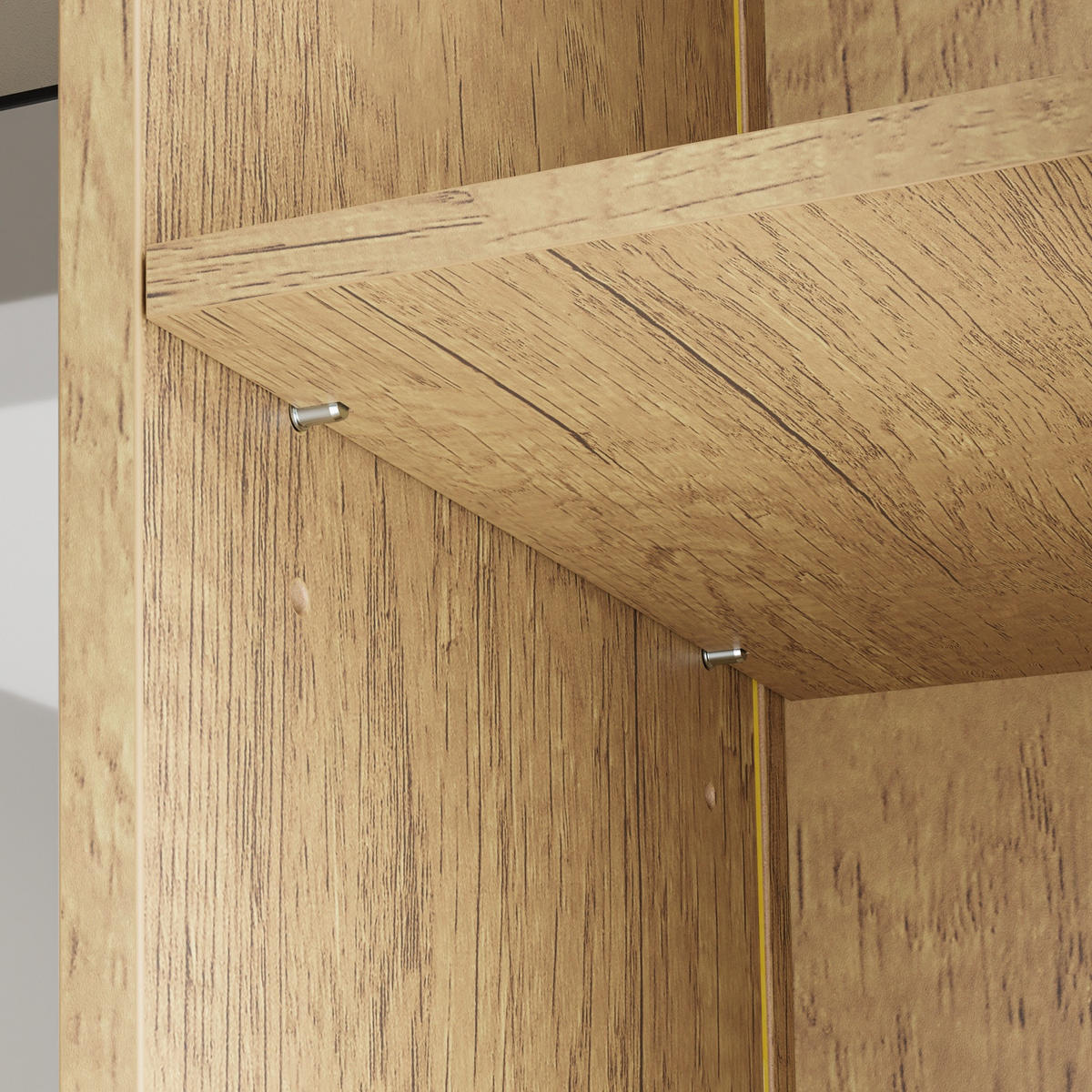 HOCHSCHRANK Badezimmerschrank mit Tür und offenen Regalfächern BZR237-E-N - Hellbraun/Eichefarben, Holzwerkstoff (30/180/50cm) - SoBuy