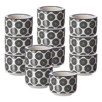 TEELICHTHALTER Takeo Circles schwarz-weiß ø 6 cm 12er Set - Schwarz/Weiß, Keramik (4cm) - Ritzenhoff Breker