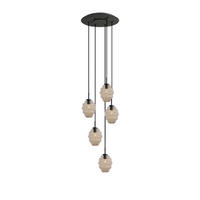 GALERIELEUCHTE Echos 5-flammig Klar Ø 18cm - Klar/Schwarz, Glas (18/18/20cm) - s.luce