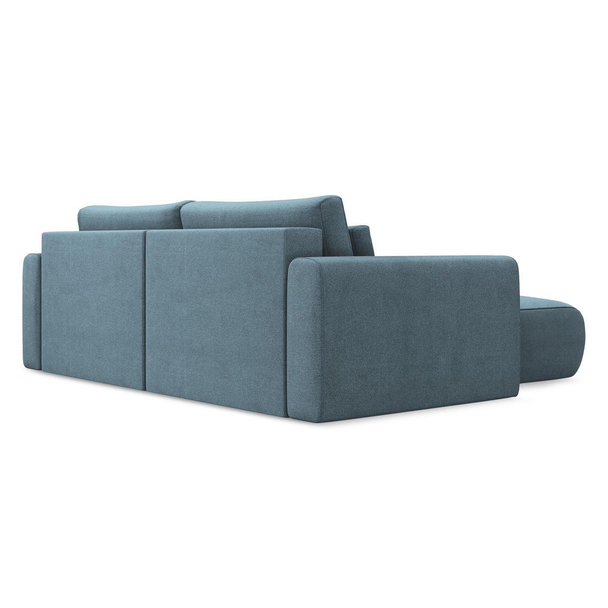 ECKSOFA mit Schlaffunktion Strukturstoff Stoff Blau - Blau/Schwarz, Kunststoff/Textil (149/240cm) - LaMiaSofa