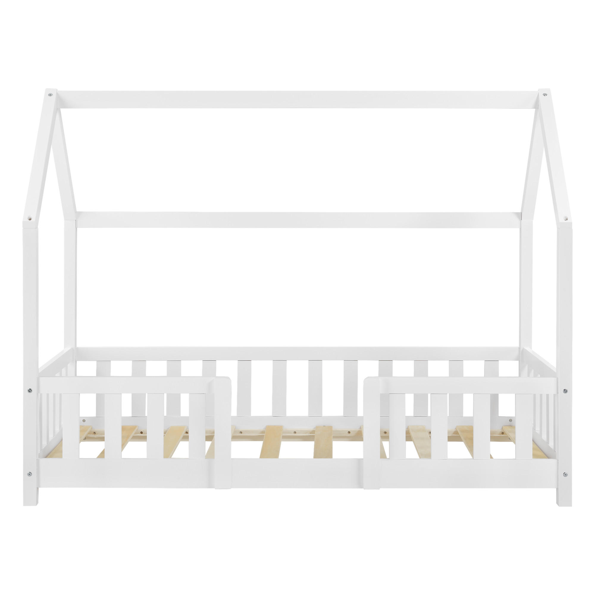 HAUSBETT Sisimiut mit Matratze - Weiß, Holz/Textil (70/140cm) - [en.casa]