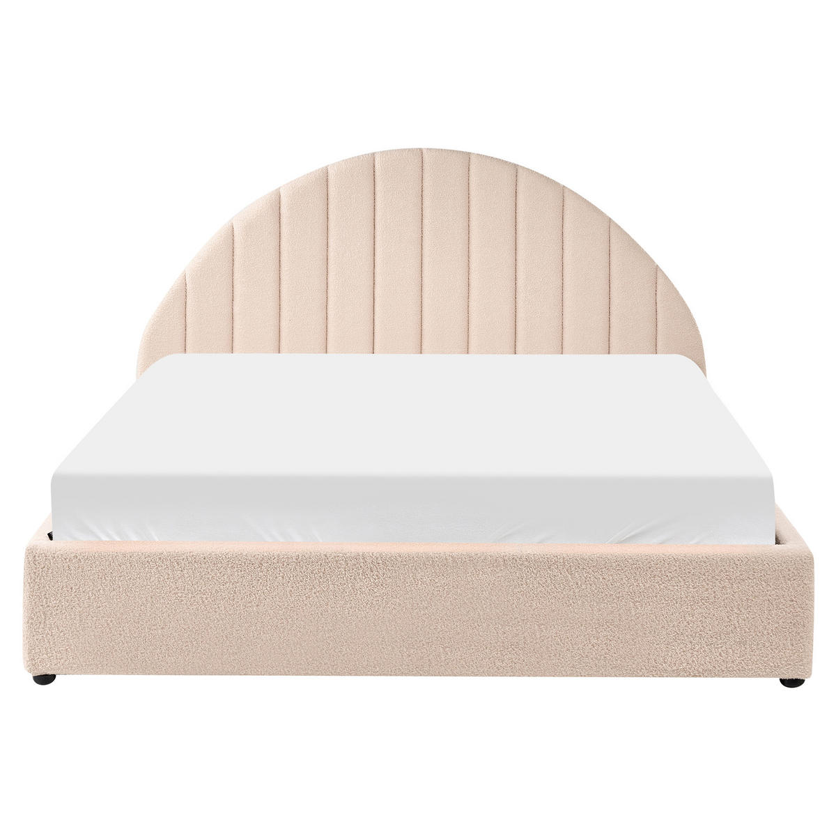 POSTELJA s prostorom za shranjevanje 160/200 bouclé svetlo bež Chadenet - bež, tekstil (160/200cm) - Beliani