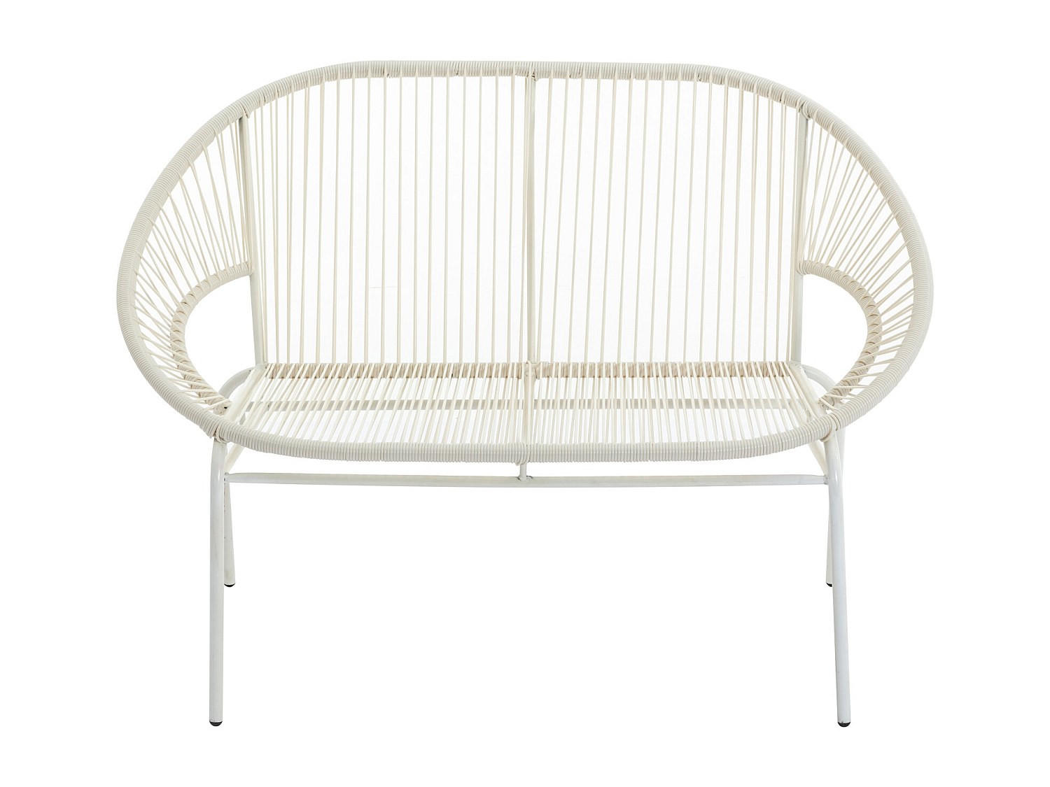 GARTENBANK - 2 Personen - Harz - Weiß - - Weiß, Kunststoff (115/80/78cm) - Vente-Unique
