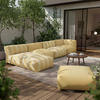 GARTENSOFA mit 5 Sitzplätzen, Hellgelb - Gelb, Textil - Oviala