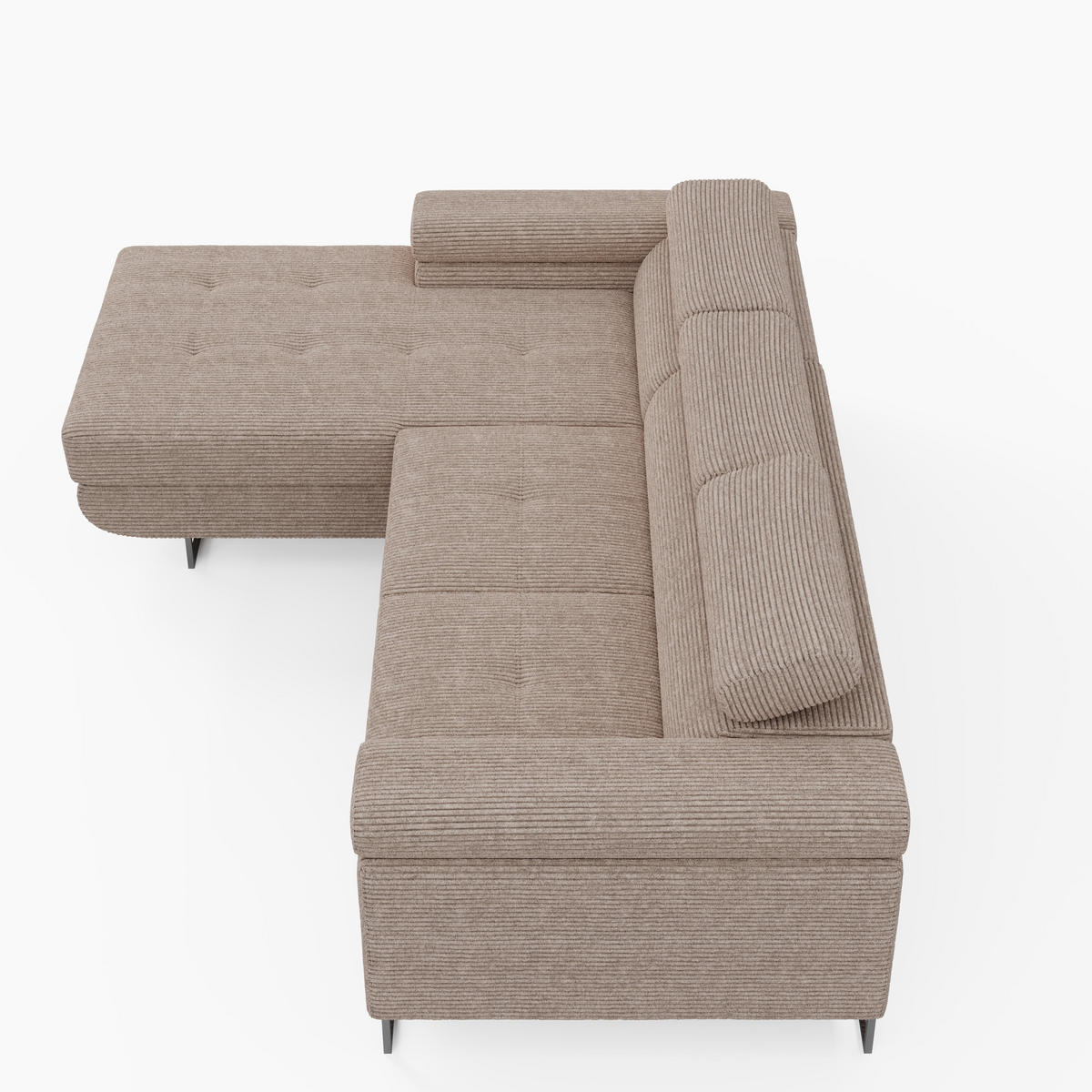 ECKSOFA VEMO MINI Links Schwarz Cord-Stoff Kompakter Komfort für Wohnräume - Schwarz, Textil (235/175cm) - Barchello