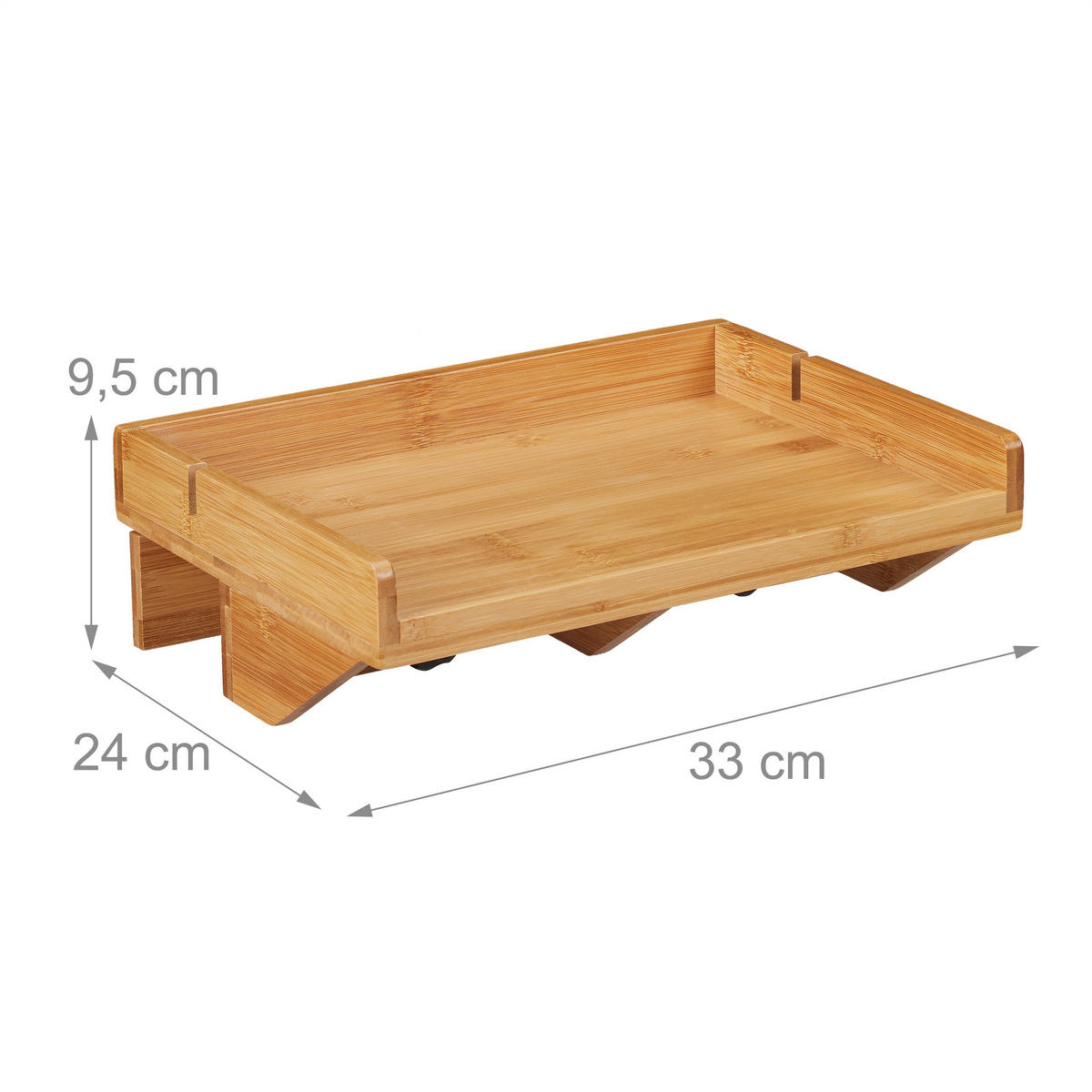 BETTABLAGE - Hellbraun, Holz/Metall (33/9.5/24cm) - Relaxdays