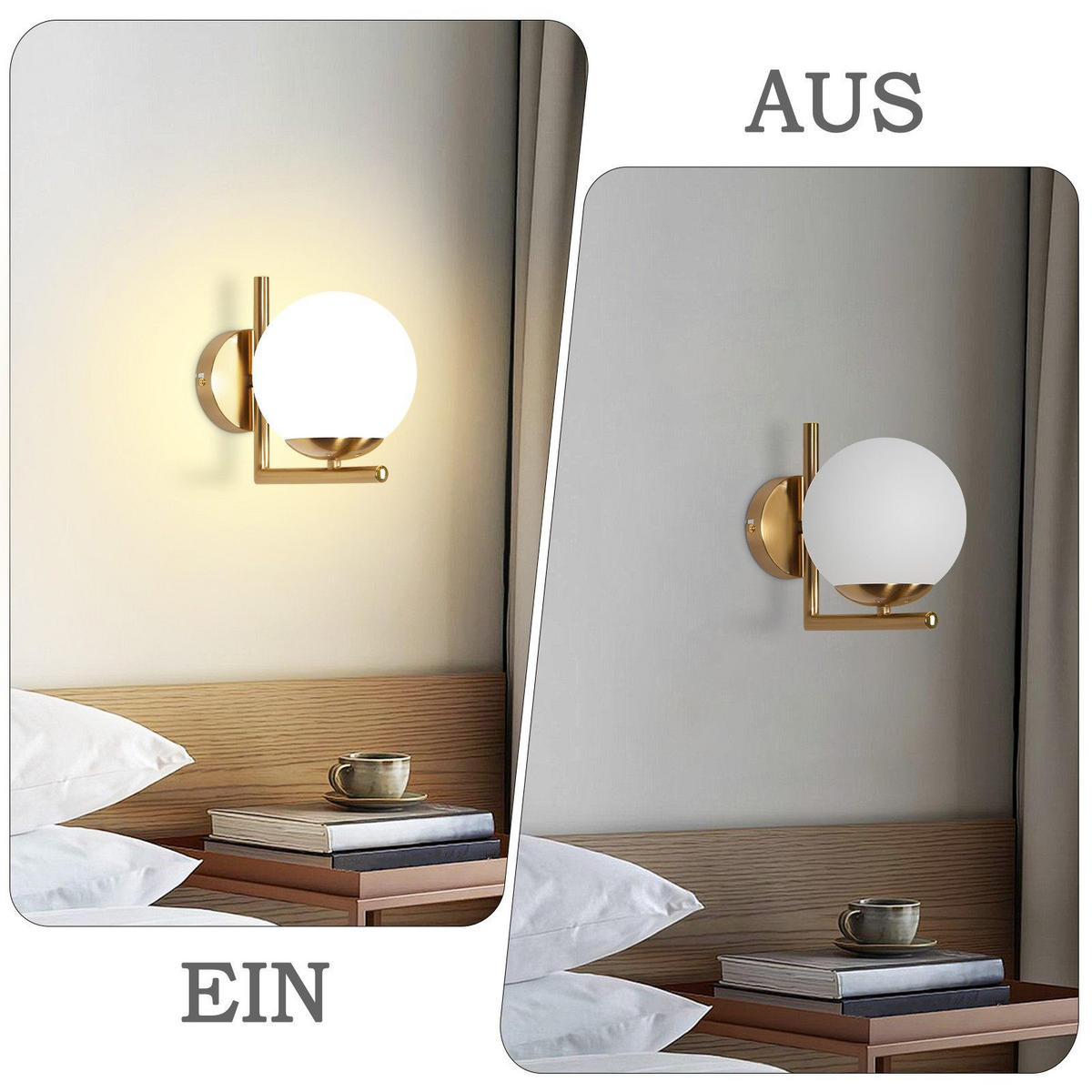 WANDLEUCHTE Marwick - Goldfarben, Metall (22/15/20cm) - Nettlife