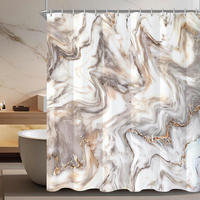 DUSCHVORHANG Marmoroptik 180 x 200 cm Textil Wasserabweisend Waschbar - Multicolor, Textil (180/200cm)