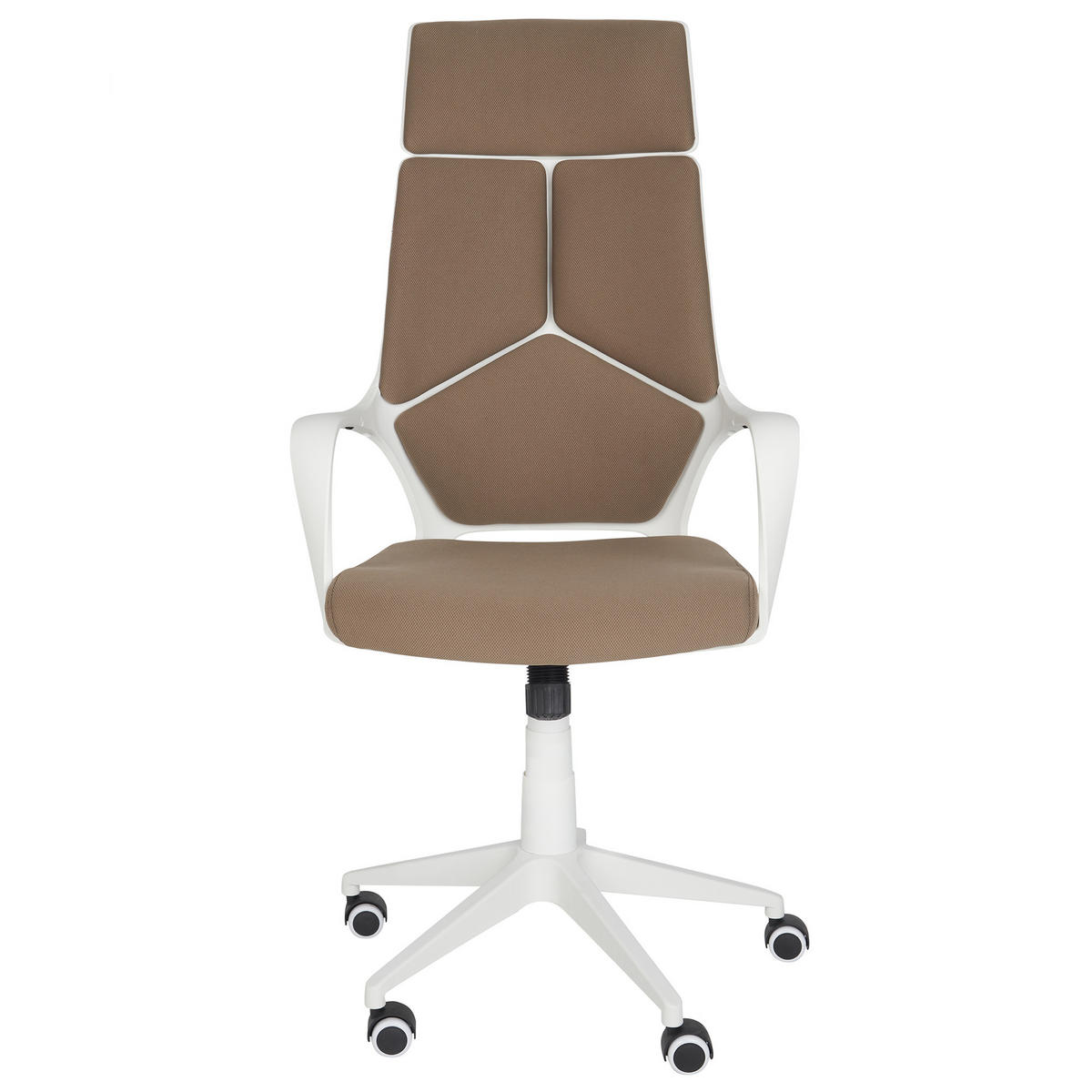 BÜROSTUHL Braun Delight - Braun/Weiß, Kunststoff/Textil (64/116/64cm) - Beliani