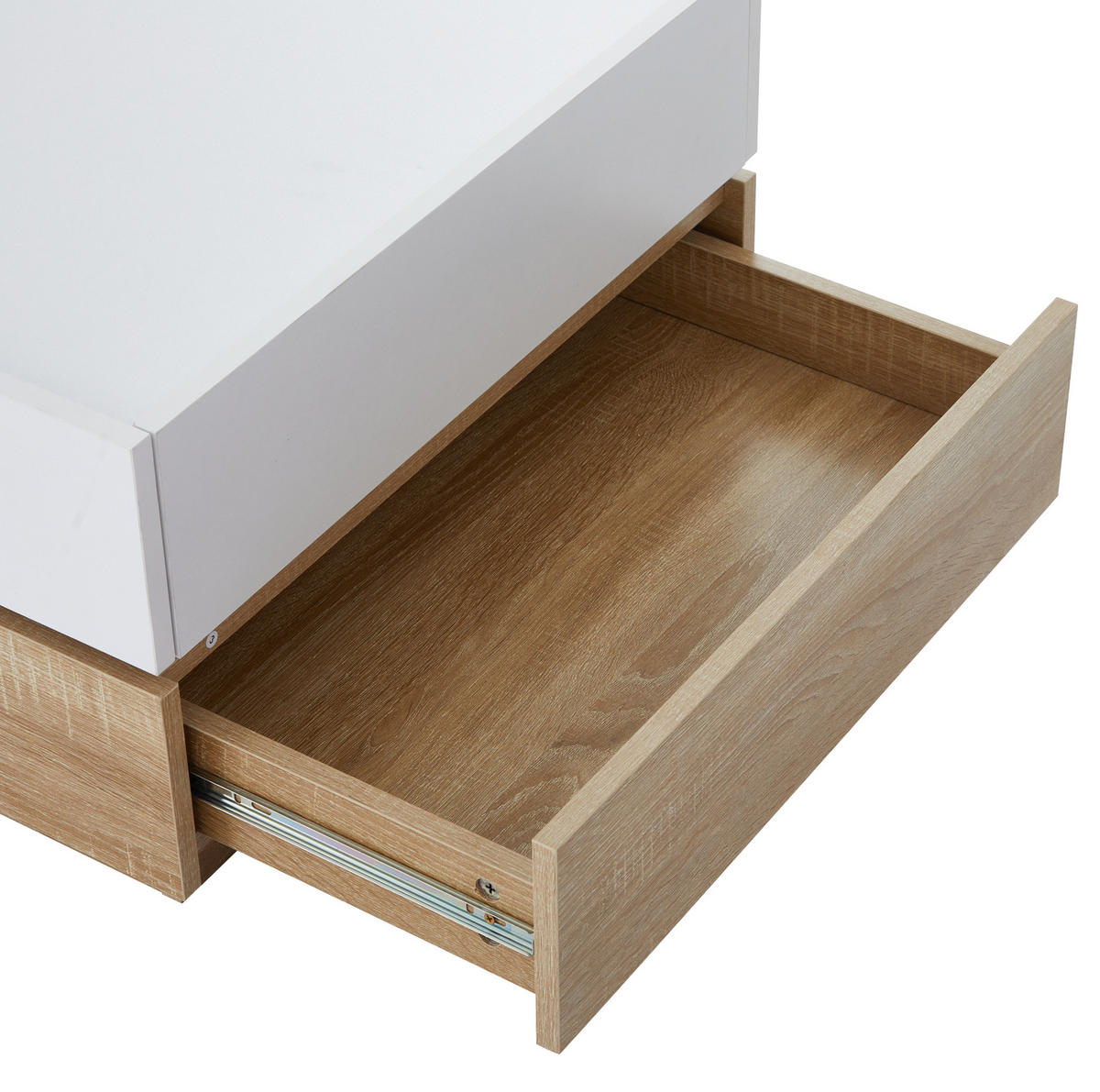 COUCHTISCH aus Spanplatte 60x60x38 cm in Weiß mit 360° Drehfunktion - Weiß, Holzwerkstoff (60/60/38cm) - Modfu