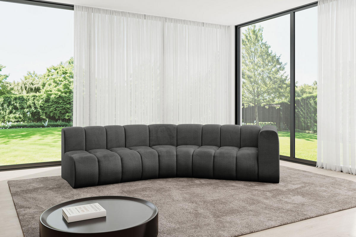 ECKSOFA modulares Sofa Karex-L1 - 308x194x70 cm Dunkelgrau - Dunkelgrau, Holzwerkstoff/Textil (308/194cm) - ALTDECOR