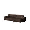 ECKSOFA Mit Schlaffunktion Und Bettkasten, Eckcouch BEST XL Stoff Poso Dicker Cord Braun Rechts - Schwarz/Braun, Holz/Kunststoff (274/83/142cm) - Kaiser Möbel