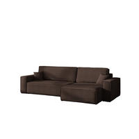 ECKSOFA Mit Schlaffunktion Und Bettkasten, Eckcouch BEST XL Stoff Poso Dicker Cord Braun Rechts - Schwarz/Braun, Holz/Kunststoff (274/142cm) - Kaiser Möbel