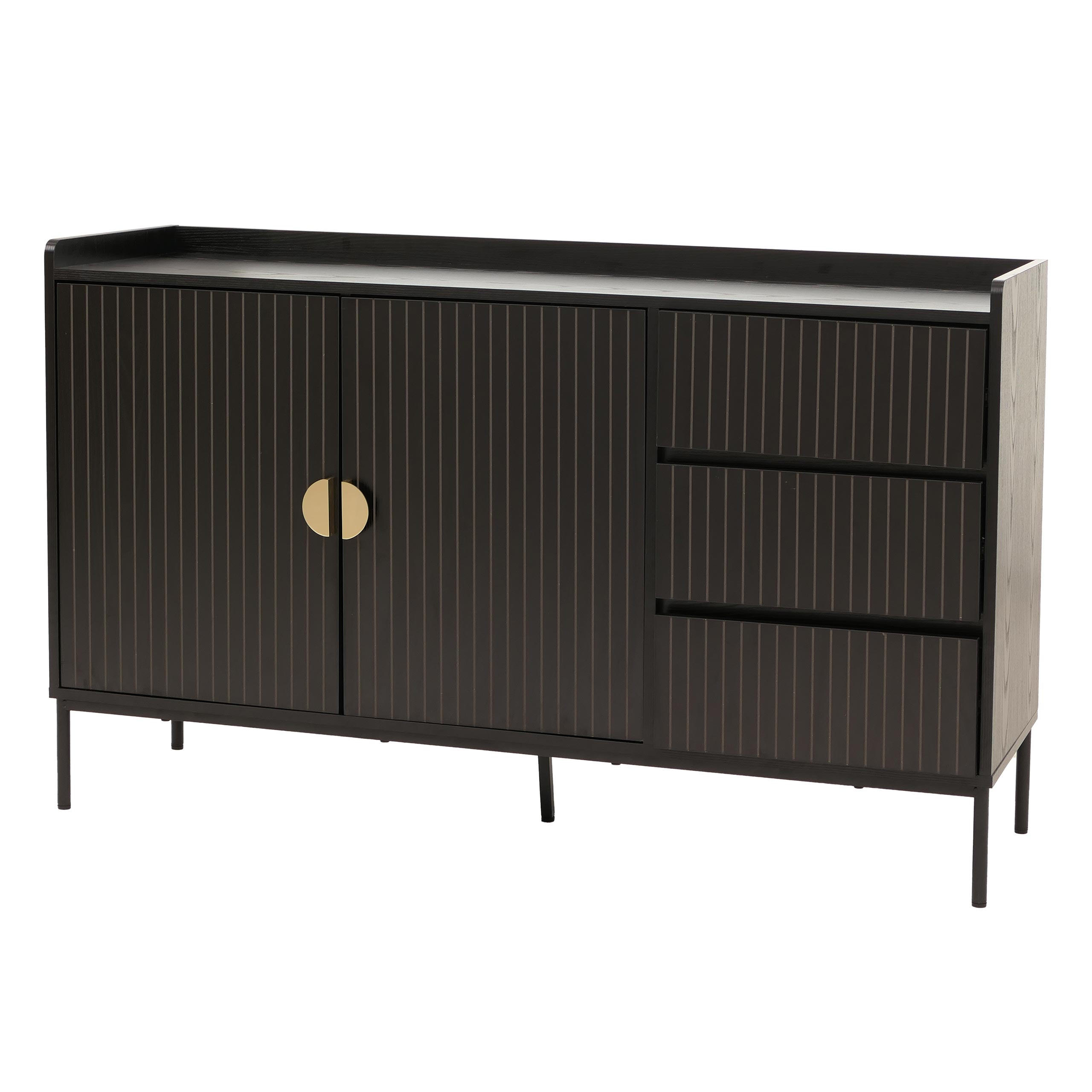 SIDEBOARD Schwarz - Schwarz, Holz (130/80/42cm) - Jamb