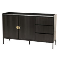 SIDEBOARD Čierna - čierna, drevo (130/80/42cm) - MCW