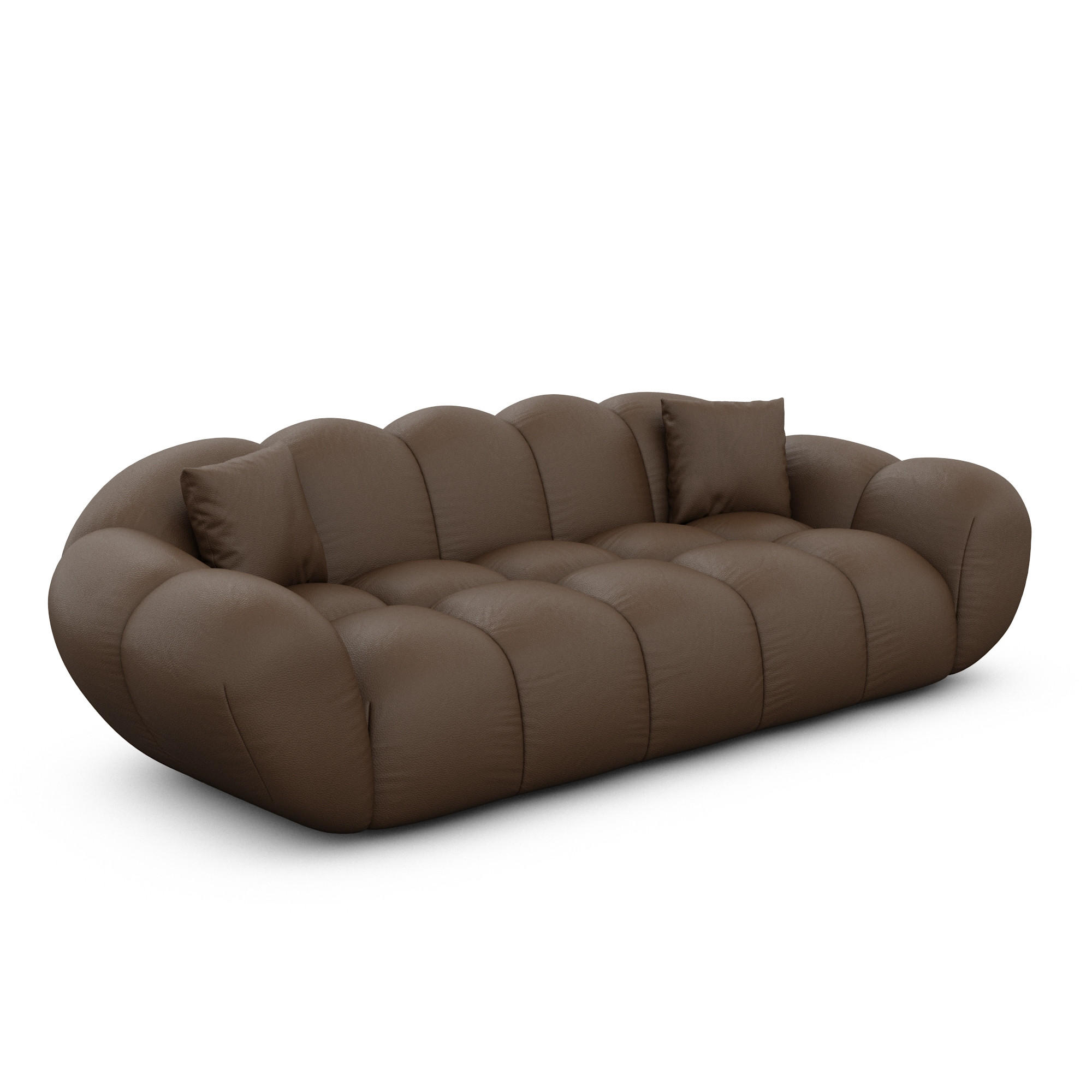 3-SITZER-SOFA Liva Dunkelbraun Kunstleder - Dunkelbraun, Kunststoff (223/70/93cm) - VAROYAL