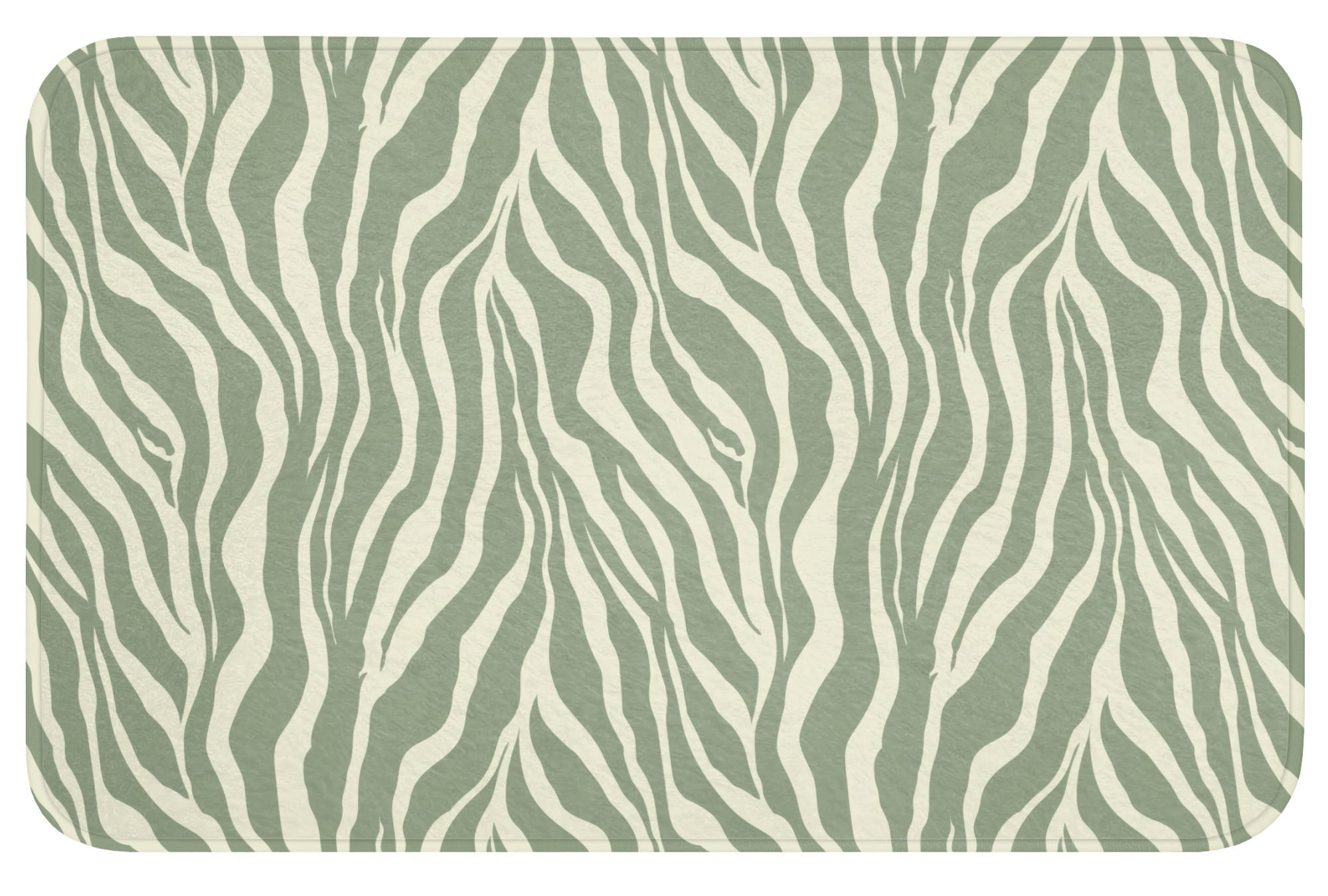 KOUPELNOVÁ PŘEDLOŽKA Zebra - Motiv - zelená 80x50 cm - šalvějově zelená, textil/plast (80/50cm) - OnlyWow