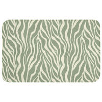 KOUPELNOVÁ PŘEDLOŽKA Zebra - Motiv - zelená 80x50 cm - šalvějově zelená, textil/plast (80/50cm)