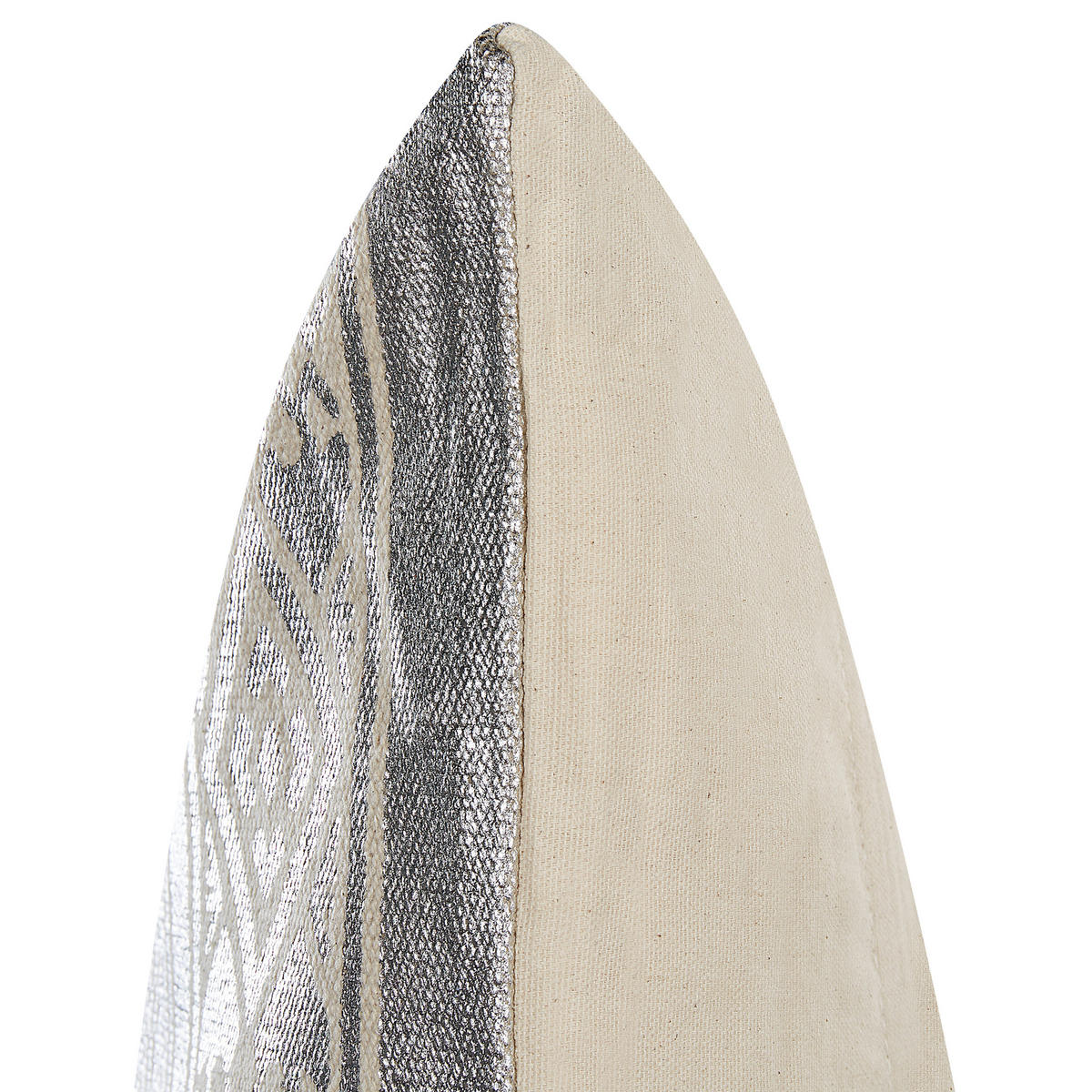DEKOKISSEN 2er-Set Silber 50/50 cm Oujda - Silberfarben, Naturmaterialien/Textil (50/50cm) - Beliani
