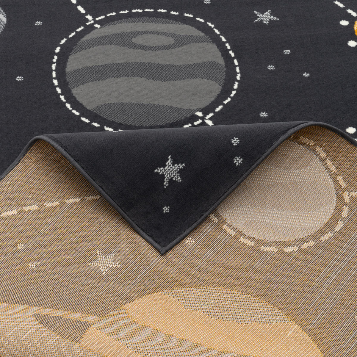 KINDERTEPPICH PASSION KIDS PLANETEN - Grau, Textil (80/150cm) - Pergamon
