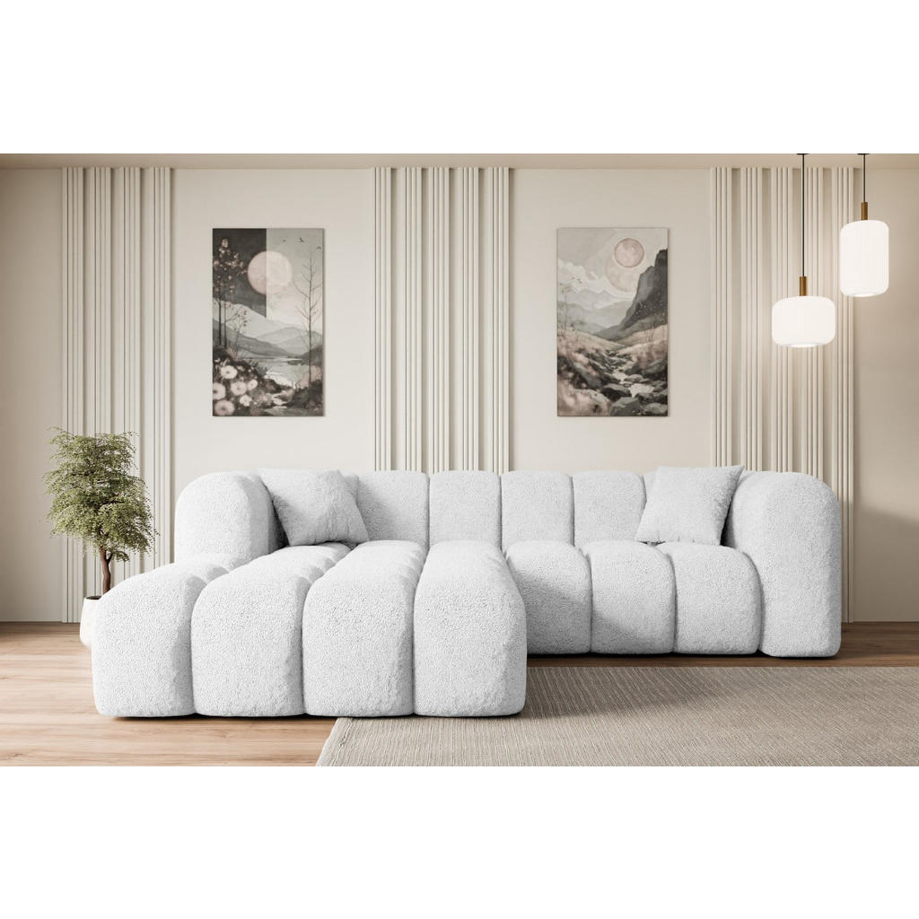 Thumbnail - Altdecor Ecksofa, Weiß, Textil, 5-Sitzer, L-Form, Ottomane links, 242x190 cm, Wohnzimmer, Sofas & Couches, Wohnlandschaf...