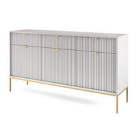 SIDEBOARD Grau NEW KSZ154 Gerillt St. Gold - Grau, Holzwerkstoff (154/83/39cm) - Sepro Meble
