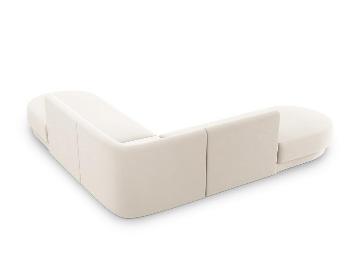 WENDBARES-ECKSOFA Miley aus Samt leichtes beige 5 Sitzplätze - Beige, Textil (248/248cm) - Micadoni