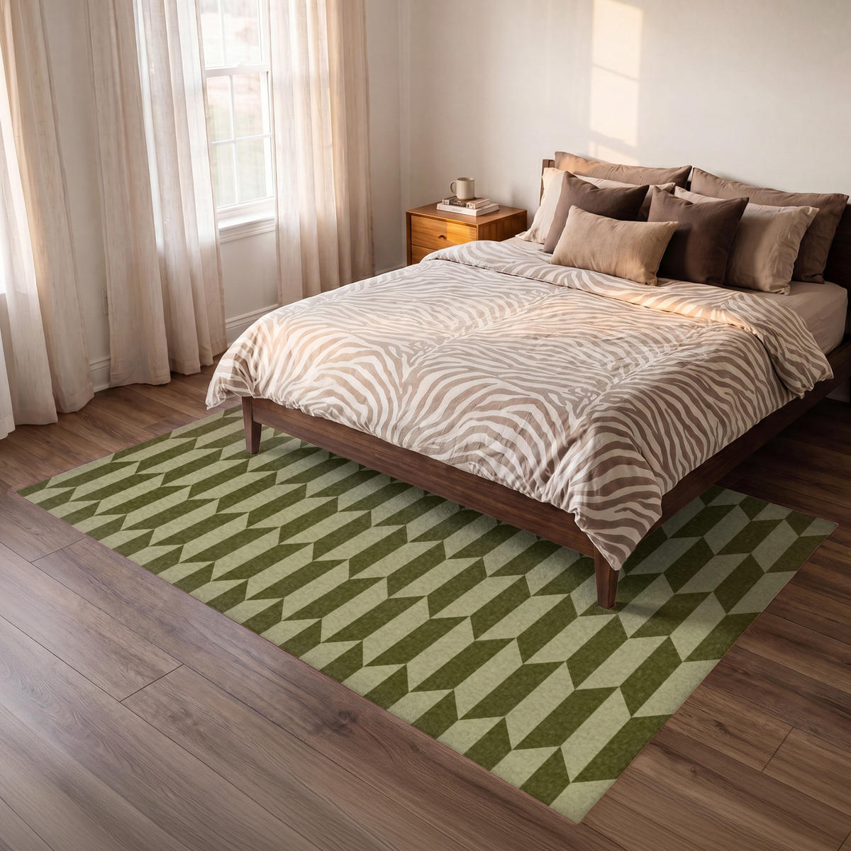 KOBERCE - Vzor - abstraktný - zelený - lietadlá - 230x150 cm - olivovozelená, textil/plast (230/0.4cm) - OnlyWow
